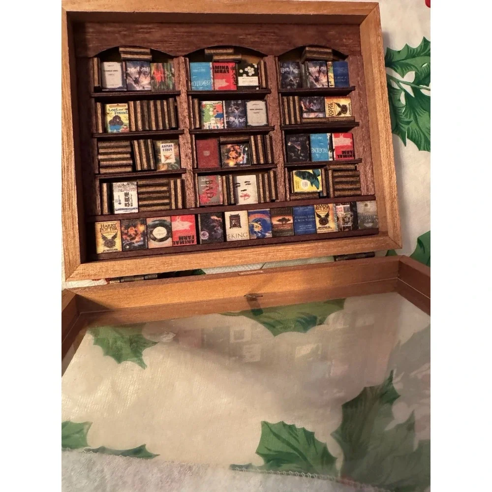 Miniature Anxiety Bookshelf Shake Away Stress‎ Relief Shadow Box Tiny Library